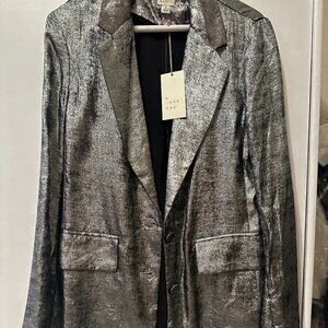 A NEW DAY SILVER BLAZER WOMEN SIZE MEDIUM